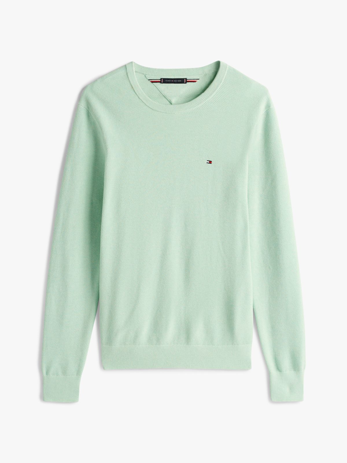Flag Embroidery Crew Neck Jumper — Green