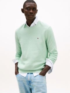 Flag Embroidery Crew Neck Jumper — Green 1