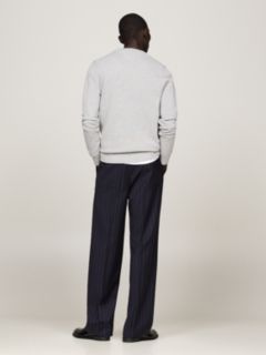 Flag Embroidery Crew Neck Jumper — Grey 6
