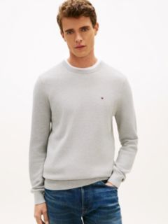 Flag Embroidery Crew Neck Jumper — Grey 1