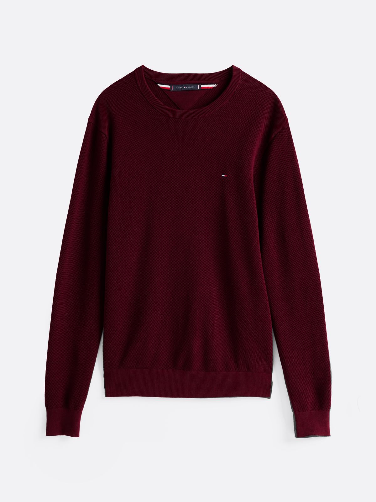 Flag Embroidery Crew Neck Jumper — Purple