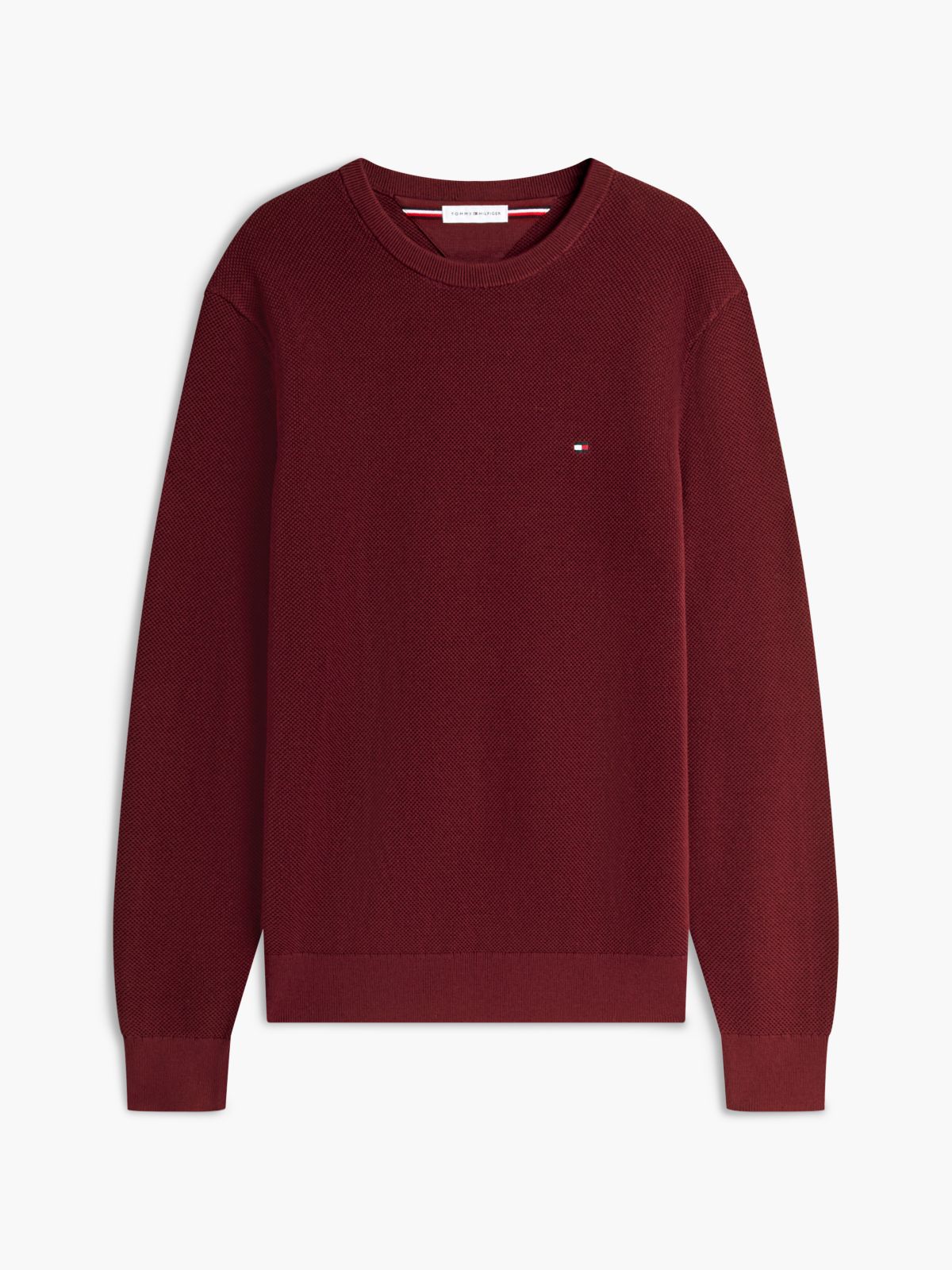 Flag Embroidery Crew Neck Jumper — Purple