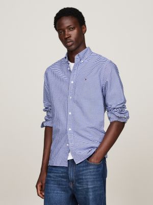 Blue and white tommy hilfiger shirt online