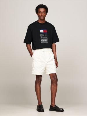 black tommy x mercedes f1 x cr care label logo t-shirt for men tommy hilfiger