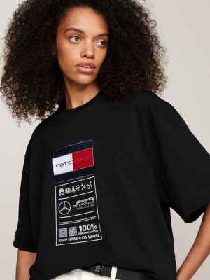 Tommy x Mercedes F1 x CR Care Label Logo T Shirt Black Tommy Hilfiger