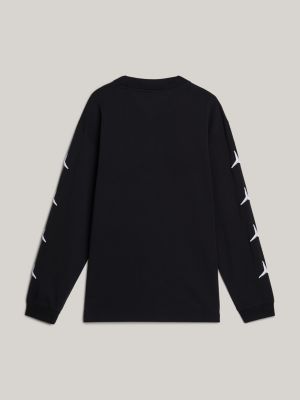 Shop TOMMY HILFIGER's Black Tommy x Mercedes F1 x CR Logo Long Sleeve T ...