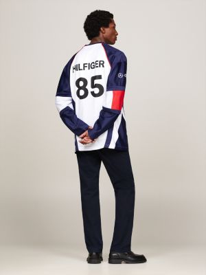 weiß tommy x mercedes f1 x cr eishockey-sweatshirt mit rückengrafik für herren - tommy hilfiger