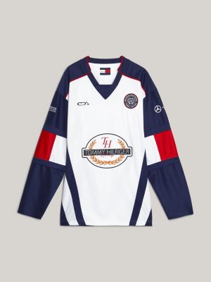 sudadera de hockey tommy x mercedes f1 x cr white de hombres tommy hilfiger