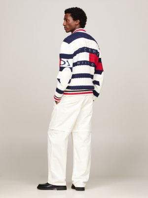 blue tommy x mercedes f1 x cr rugby cardigan for men tommy hilfiger