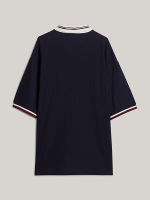 polo relaxed fit con stemma ricamato blu da uomini tommy hilfiger