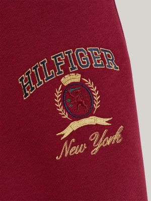 joggers con bordi elastici e stemma ricamato rosso da uomini tommy hilfiger