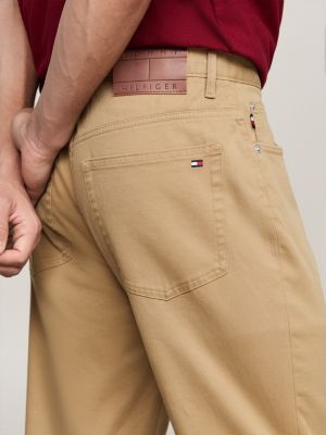 pantaloni denton 1985 collection straight fit khaki da uomini tommy hilfiger