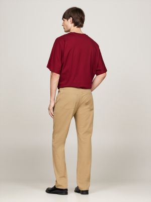 khaki 1985 collection denton straight trousers for men tommy hilfiger