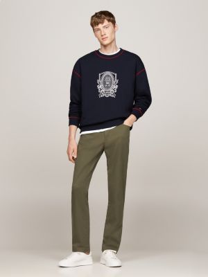 pantaloni denton 1985 collection straight fit verde da uomini tommy hilfiger