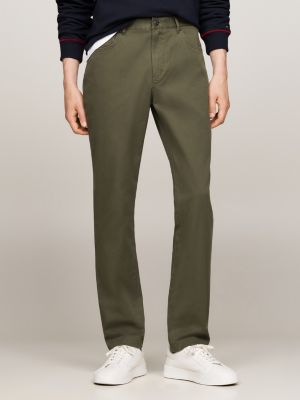 pantaloni denton 1985 collection straight fit green da uomini tommy hilfiger