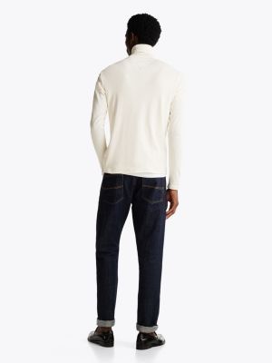 yellow roll neck extra slim long sleeve t-shirt for men tommy hilfiger