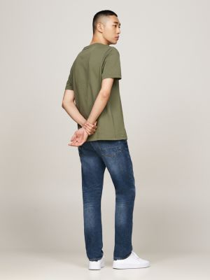 green logo embroidery t-shirt for men tommy hilfiger