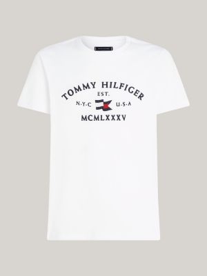 Logo Embroidery T Shirt White Tommy Hilfiger