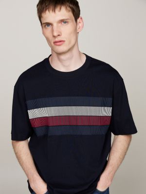 blue shadow flag relaxed t-shirt for men tommy hilfiger