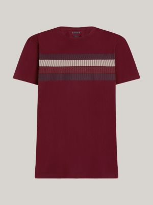 t-shirt décontracté à drapeau ombré violet pour hommes tommy hilfiger