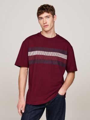 t-shirt décontracté à drapeau ombré purple pour hommes tommy hilfiger