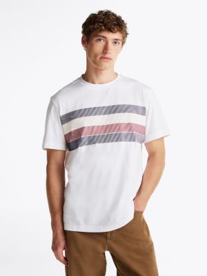 white shadow flag relaxed t-shirt for men tommy hilfiger