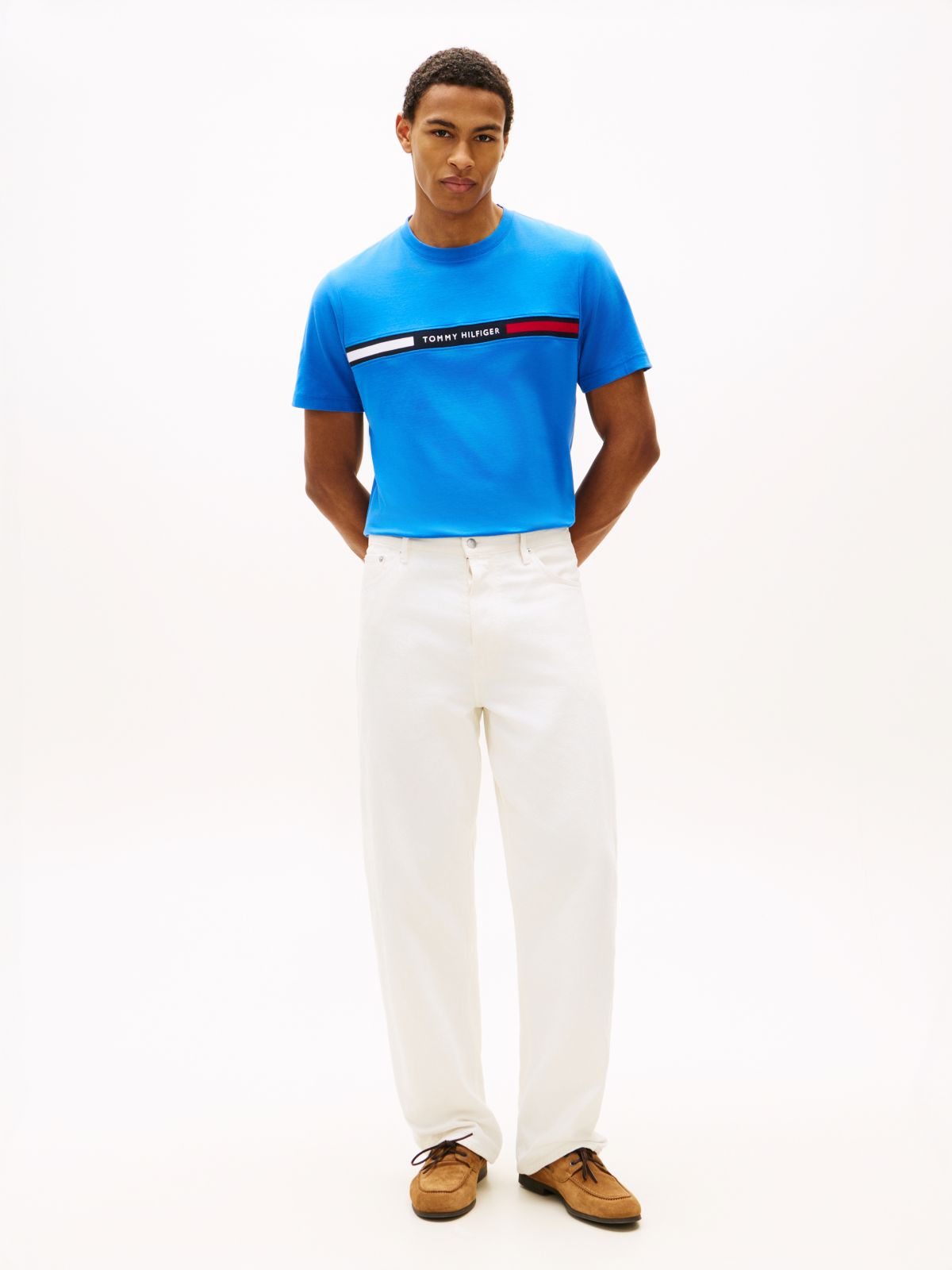 Logo Embroidery Insert T-Shirt — Blue