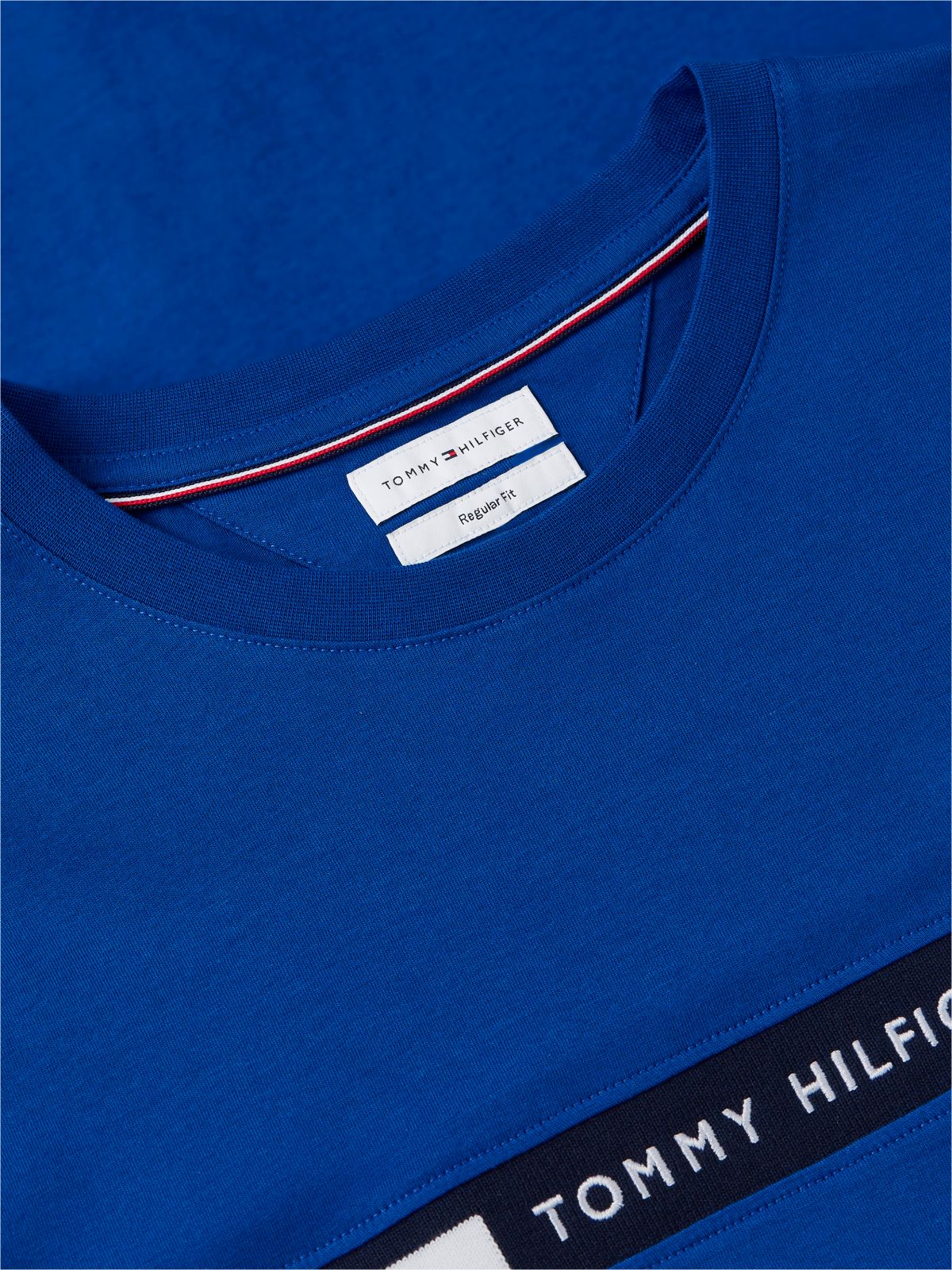 Logo Embroidery Insert T-Shirt — Blue