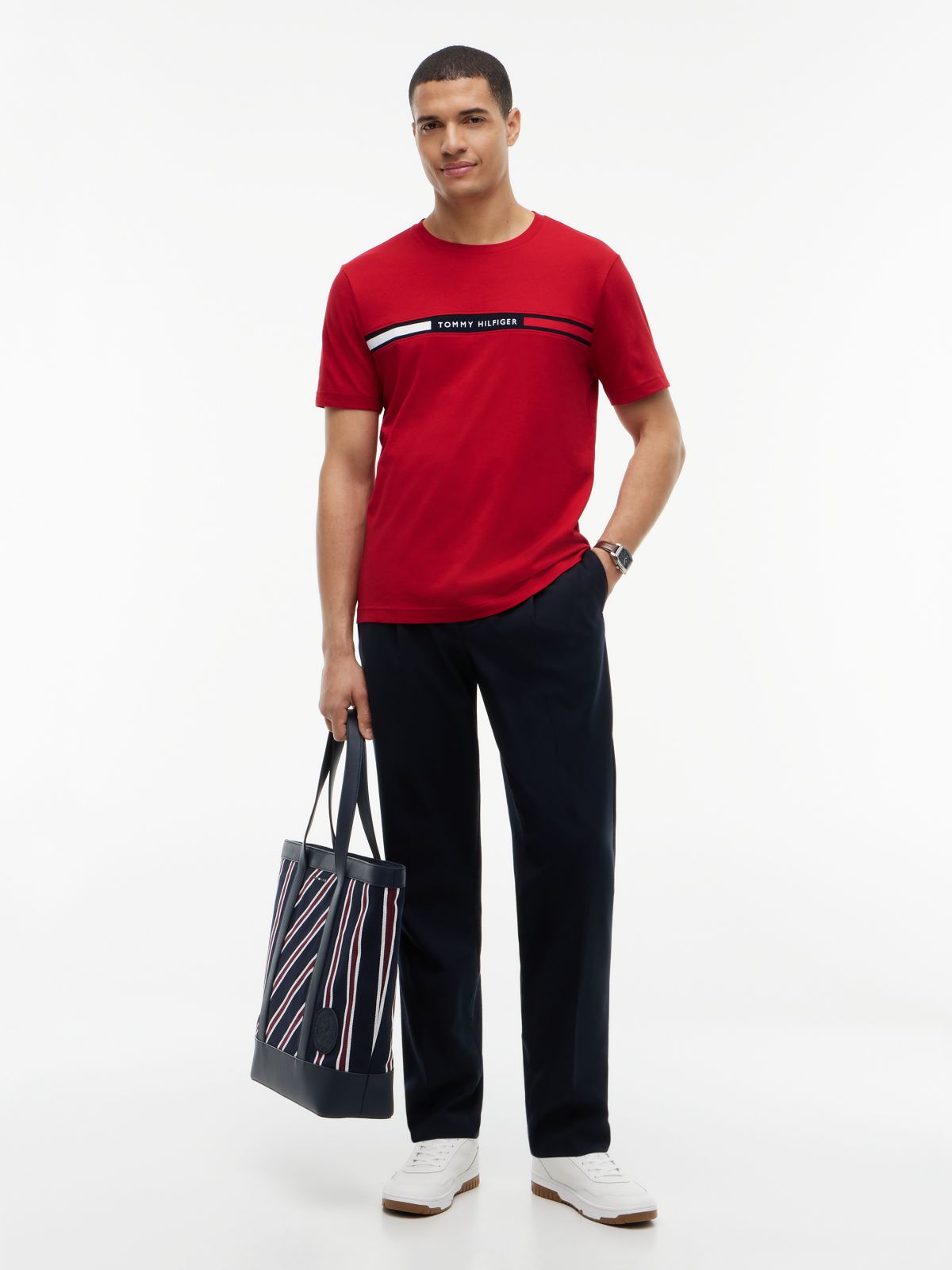 Logo Embroidery Insert T-Shirt — Red
