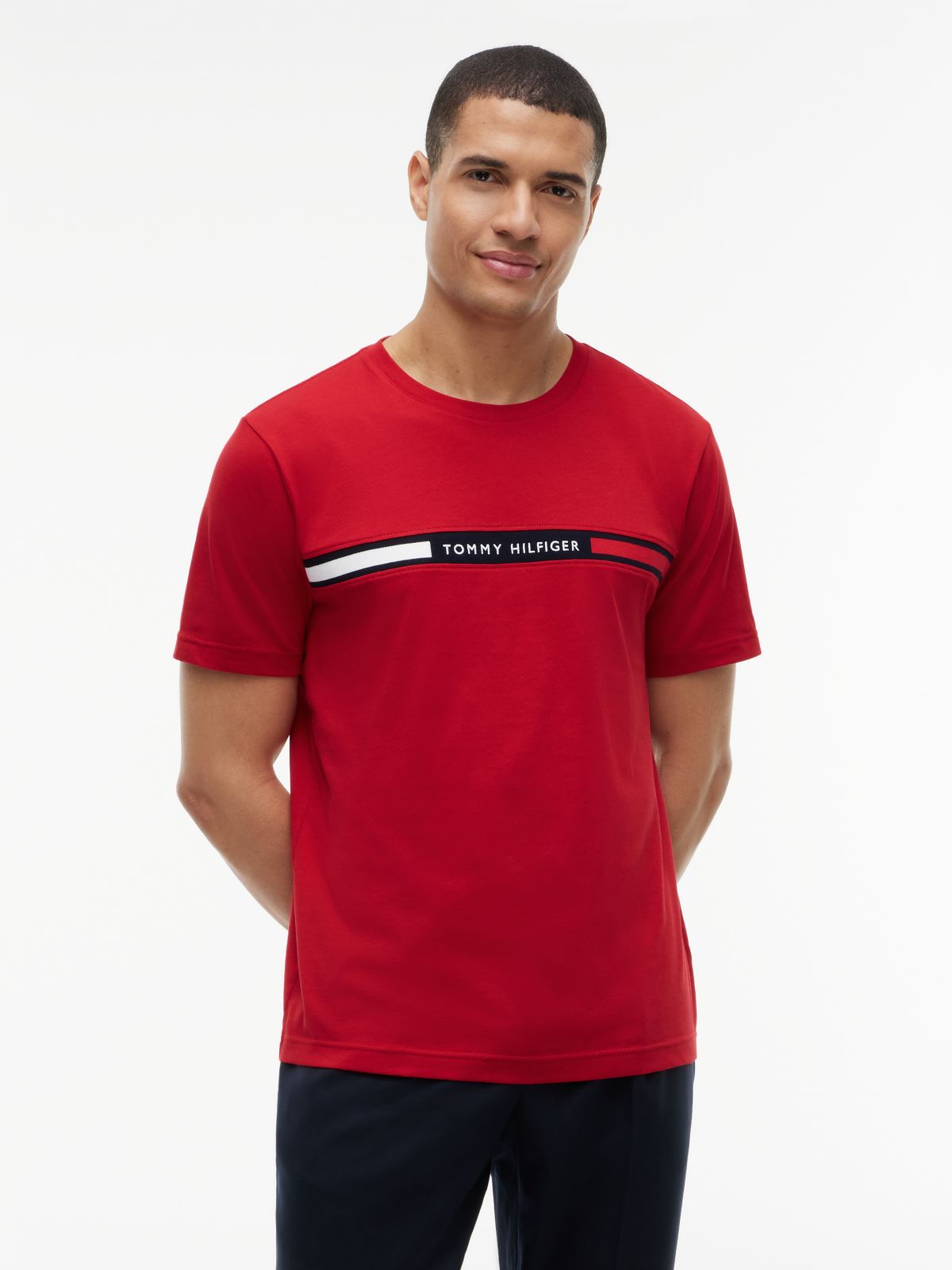Logo Embroidery Insert T-Shirt — Red