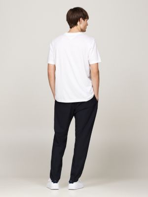 white logo crew neck t-shirt for men tommy hilfiger