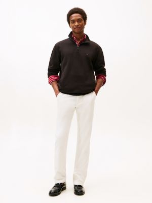 black logo quarter-zip sweatshirt for men tommy hilfiger