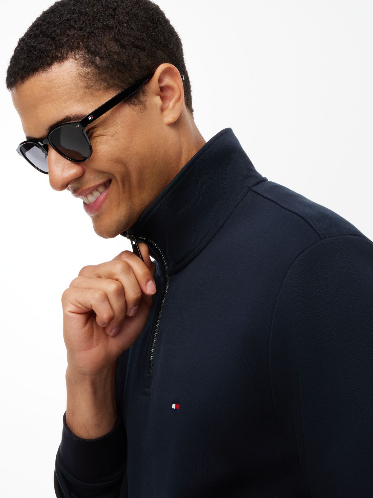 Intechno Knit Quarter-Zip Sweatshirt — Blue