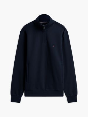 blau performance pullover aus intechno-strick für herren - tommy hilfiger