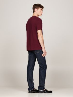 purple crest logo embroidery t-shirt for men tommy hilfiger