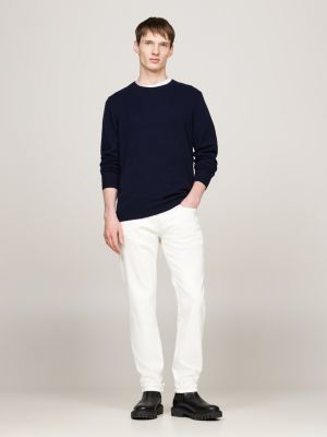 blue smart casual cashmere jumper for men tommy hilfiger