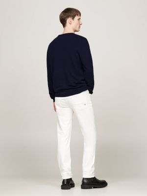 blue smart casual cashmere jumper for men tommy hilfiger
