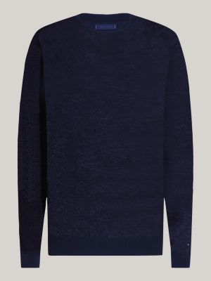 jersey informal de cachemira azul de hombres tommy hilfiger