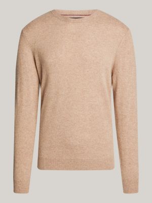 brown smart casual cashmere jumper for men tommy hilfiger