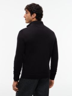 Flag Embroidery Zip-Thru Mock Neck Jumper — Black 5