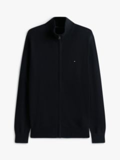 Flag Embroidery Zip-Thru Mock Neck Jumper — Black 7