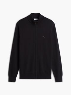 Flag Embroidery Zip-Thru Mock Neck Jumper — Black 8