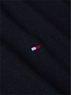 Flag Embroidery Zip-Thru Mock Neck Jumper — Blue 6