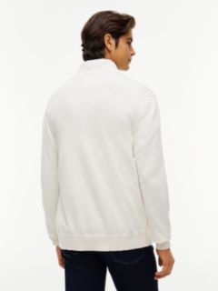 Flag Embroidery Zip-Thru Mock Neck Jumper — Yellow 4