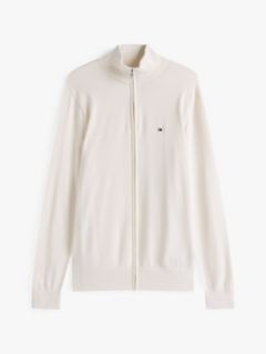 Flag Embroidery Zip-Thru Mock Neck Jumper — Yellow 5