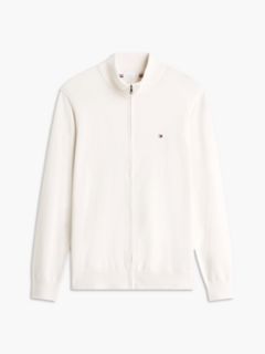 Flag Embroidery Zip-Thru Mock Neck Jumper — Yellow 6