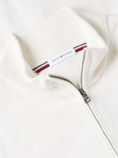 Flag Embroidery Zip-Thru Mock Neck Jumper — Yellow 7