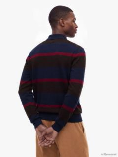 Regular Fit Polo Jumper With Cashmere — Blue 3