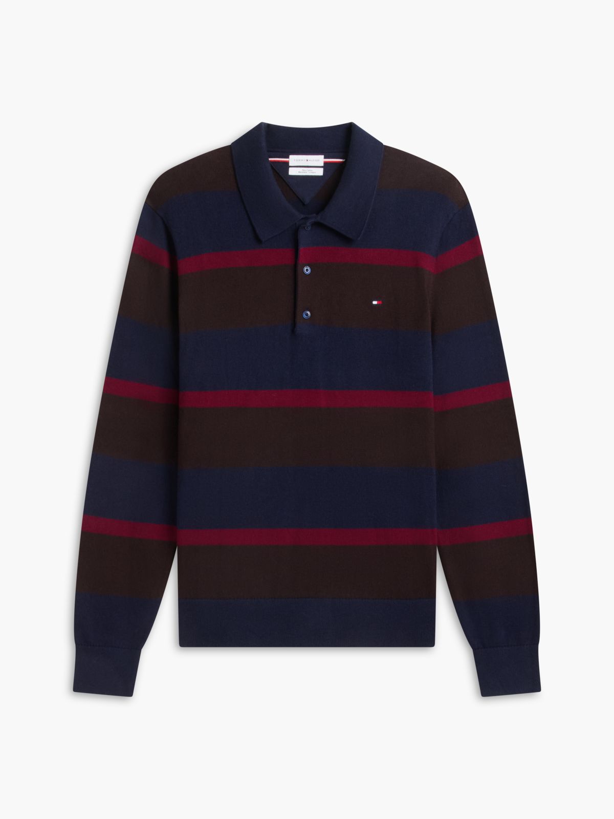 Regular Fit Polo Jumper With Cashmere — Blue