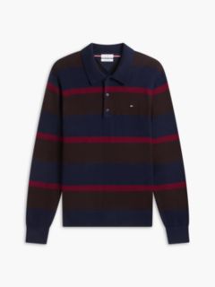Regular Fit Polo Jumper With Cashmere — Blue 4
